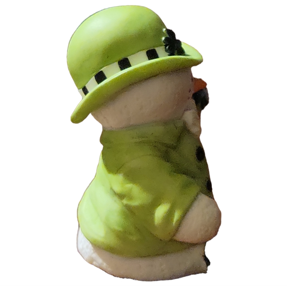 Vtg 98 Sarah's Attic SNOWONDERS Figurine March LUCKY 6402 St. Patrick’s Snowman - Picture 2 of 6